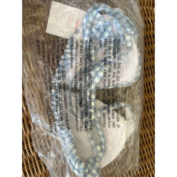 🐿️ NWT Andie Swim The String Bikini Top In Pool Blue & White Gingham Size Small - Picture 5 of 5